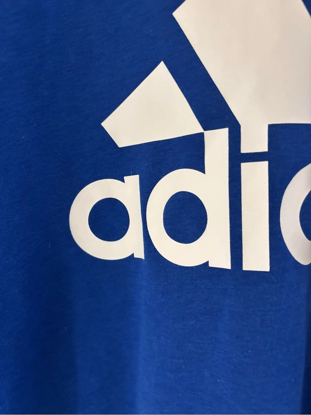 Adidas Men’s Essentials Big Logo Fleece Crewneck Sweatshirt Size 2XL Blue EUC